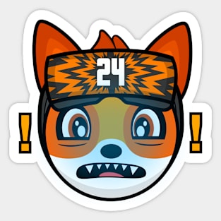 Shocked Gamer Fox PWNZR Sticker